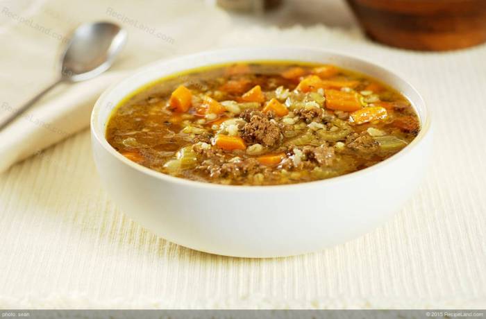 Beef barley soup recipe ground beef