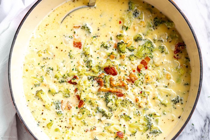 Broccoli cauliflower cheese soup recipe