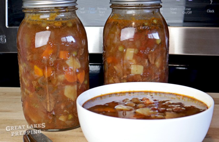 Vegetable beef soup canning recipe