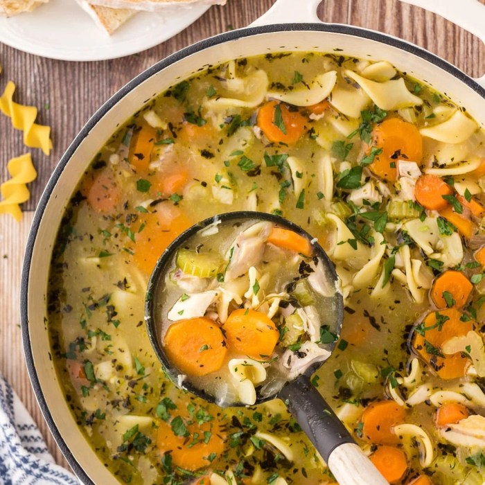 Chicken noodle soup with vegetables recipe